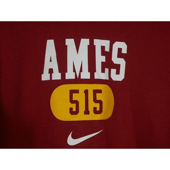 Nike Men's Iowa State Cyclones Cardinal Ames 515 Area Code Hooded Sweatshirt Red - Picture 4 of 10